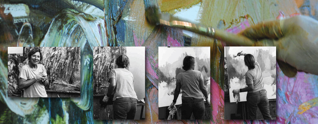 Gerda painting in different shots image